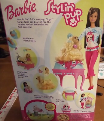 2002 Barbie Stylin' Pup Doll and Puppy Mattel 56684 RARE new