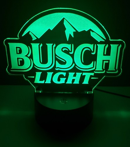 Bush Beer Logo 3D LED Night Light 16 Color Changing Acrylic Decor W/ Remote - Picture 3 of 11