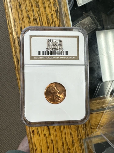 1951 D NGC MS 66 RD Wheat Cent