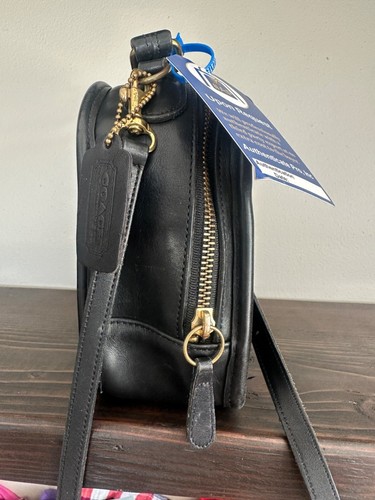 Vintage Coach Classic Lunch Box Top Handle Schwarz Leder Schultertasche 9991 - Bild 7 von 14