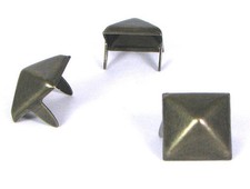 Beautiful Antique Brass 13mm Pyramids Qty. 100 For Leather Denim. StudsAndSpikes
