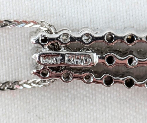 Collar gargantilla de diamantes de oro blanco de 14 quilates de aproximadamente 0,30 quilates, cadena cola de zorro de 16" - Imagen 4 de 6