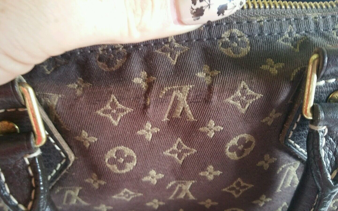 Auth Louis Vuitton Monogram Mini Lin Purple Speedy 30 2 way Hand Bag  1C090020n"