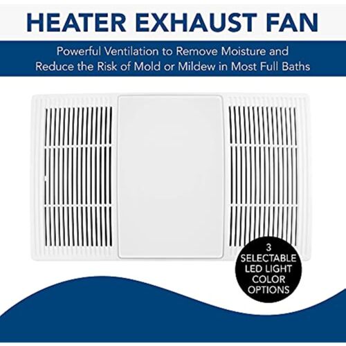 Broan-NuTone BHFLED80 PowerHeat Bathroom Exhaust Fan, Heater, and LED Light - Picture 3 of 8