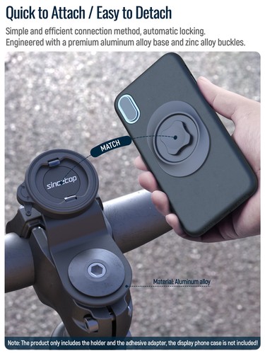 Support de téléphone tige de vélo en aluminium, libération rapide, support de téléphone de route de vélo de montagne - Photo 16 sur 29