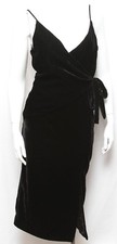 C/MEO Collective NWT Black Velvet Spaghetti Strap Wrap Party Holiday Dress SzXS