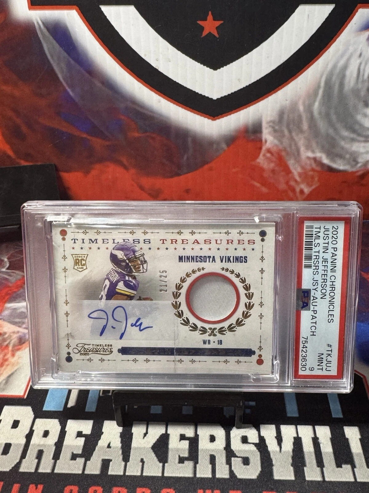 Justin Jefferson Panini Chronicles Timeless Treasures Jersey #TKJUJ Autograph-Patch