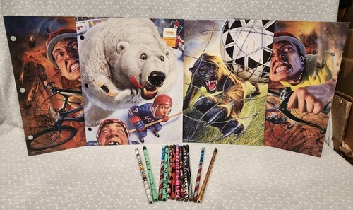Vtg 1995 Mead No Rules Sports File Pocket Portfolio Folder & 12 Pencils Lot