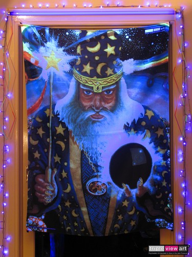 UV BACKDROP Blacklight Fluorescent Glow Psychedelic Art Banner Tapestry Psy Deco - Picture 3 of 9