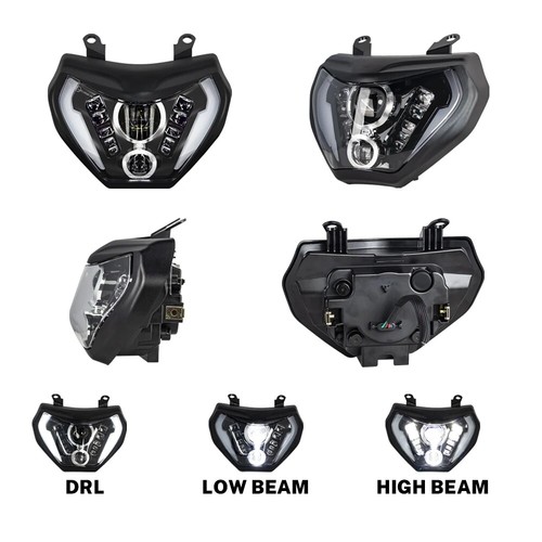 LED Faro DRL Fari Luci Basso/Alto Beam Per Yamaha MT09 FZ09 MT-09 2014 2015 2016 - Imagen 10 de 19
