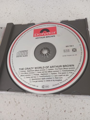The Crazy World of Arthur Brown CD 1991 Polydor UK 15 Tracks - Picture 3 of 4