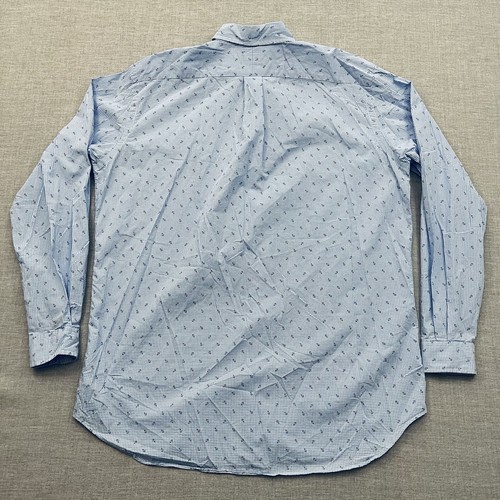 Ralph Lauren Shirt Mens Large Tall LT Blue Gingham Anchor AOP Nautical Button - Picture 4 of 9