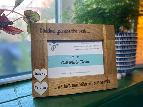 Daddy / Mummy You Are The Best | Personalised Solid Oak Wooden Photo Frame - Picture 4 of 5