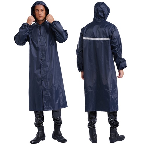 Unisex Rainwear Cape Poncho Walking Raincoat Jacket Outdoor Hooded Costume Men - Picture 42 of 57
