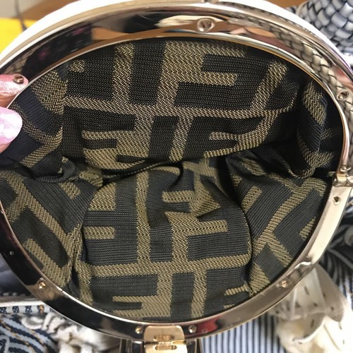 FENDI Spy Bag Striped Navy & White Bag - Picture 12 of 24