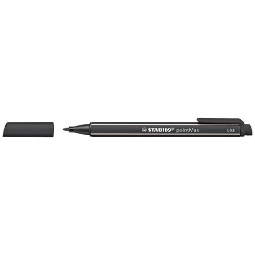 5 x Stabilo Fasermaler pointMax Filzstifte Permanentmarker 0,8 mm schwarz - Bild 3 von 3