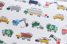 Pottery Barn Kids Busy Trucks Flannel Twin Sheet Set School Bus Fire Dump Fire