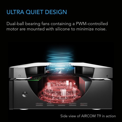 Aircom T9, leises Kühllüftersystem 17" für Empfänger, Verstärker, DVR, AV-Komponenten - Bild 4 von 7