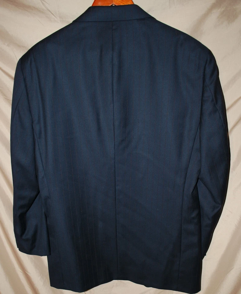 Perry Ellis портфолио мужской блейзер 42R черная шерсть / шелковая полоса - отличном - Изображение 4 из 4