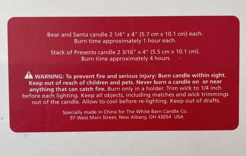 The White Barn Candle Co Christmas Candle North Pole Trio Set Figural NEW - Picture 10 of 11