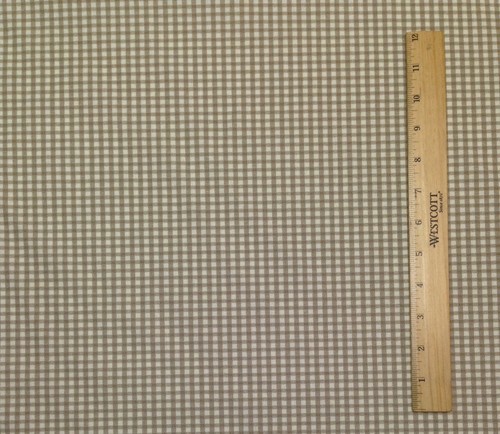 PAULETTE LINO BEIGE GINGHAM MOBILI IN TESSUTO A QUADRI MULTI TESSUTO DEL CORTILE 54"W - Foto 2 di 5
