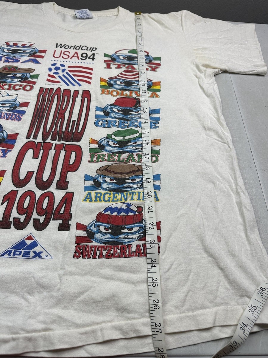 Vintage 1994 World Cup Mascot USA Apex Soccer Double T-Shirt Sz L