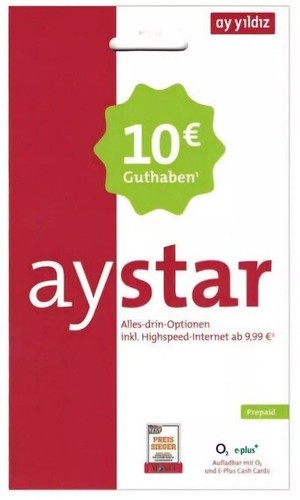 Ay Yildiz DE +49 niemiecki Ayyildiz Starter Karta SIM Card PrePaid - Zdjęcie 9 z 12