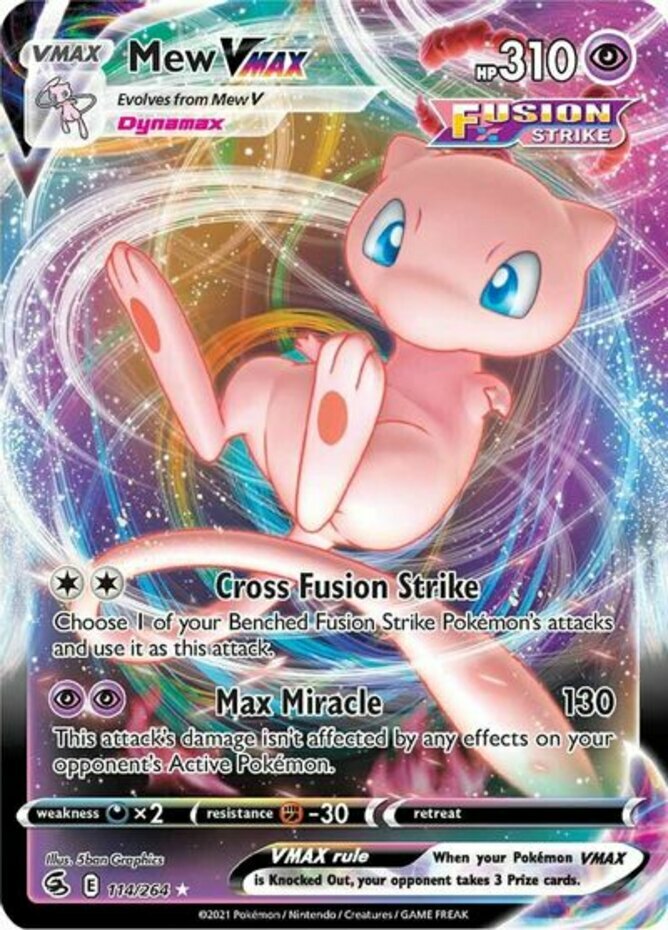 Image 1 - NM-Mint, English - 1 x Pokemon Mew VMAX - 114/264 - Ultra Rare Sword &amp; Shield - 