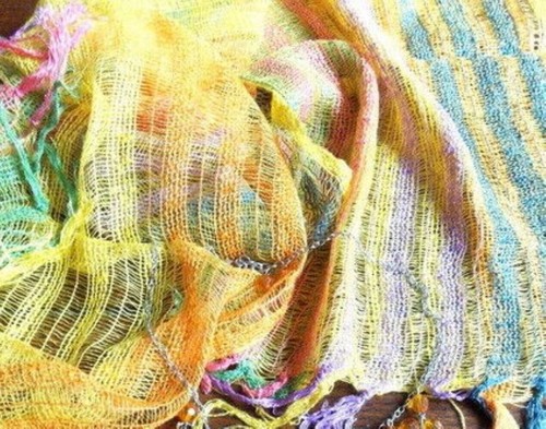 ECHARPES EN VISCOSE FILET RAYEE LOT DE 3 COULEURS DIFFERENTES - Picture 7 of 8