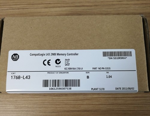 1PZ Nuovo 1768-L43 1768L43 CompactLogix 2MB Controller di Memoria Spedizione Celere - Foto 1 di 3