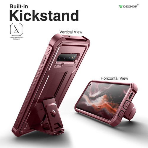 Dexnor for Samsung Galaxy S10 Case Heavy Duty Cover & Kickstand Screen Protector - Picture 50 of 64