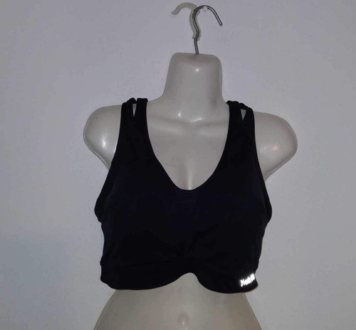 Yvette Women High Impact Sports Bra Criss Cross strappy Back, Black XL - Picture 7 of 7