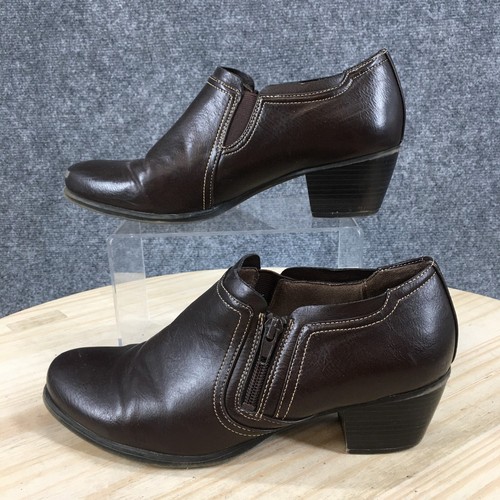 Naturalizer Stiefel Damen 9 M Kasia Stiefeletten braun Kunstleder Reißverschluss Block