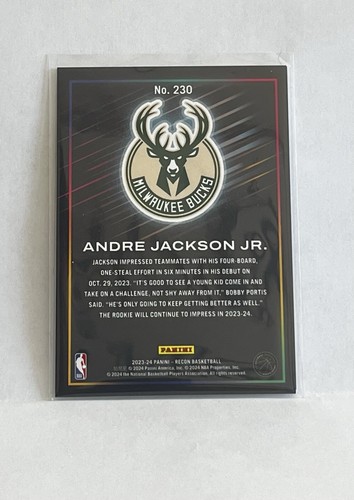 2023 - 24 ANDRE JACKSON JR. Rookie Recon Hobby Milwaukee Bucks RC #230 - Picture 2 of 2