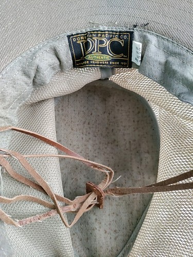 DPC Dorfman Pacific Company Usado en Excelente Condición Grande Bronceado Panamá Sombrero para el Sol Malla Campamento Caminata Peces - Imagen 3 de 9