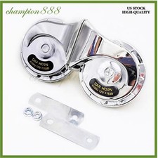 12v 110db Chrome Super Loud Horn Waterproof For Motorcycles Cars Truck Suv Boat