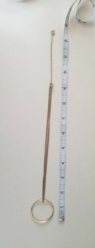 Collier vintage Cookie Lee doré double brin cercle minimaliste moderniste - Photo 5/6