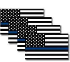 4X Thin Blue Line American Flag Magnet Decal 3x5 Inches Car Strong Magnet 2 Pack