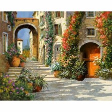 Paint By Numbers Adults kids Flowers Street Land DIY Painting Kit 40x50CM Canvas