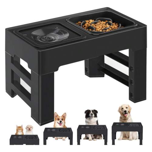 Hot 2 in 1 Elevated Slow Feeder Dog Bowl - Spill Proof Dog Water Bowl