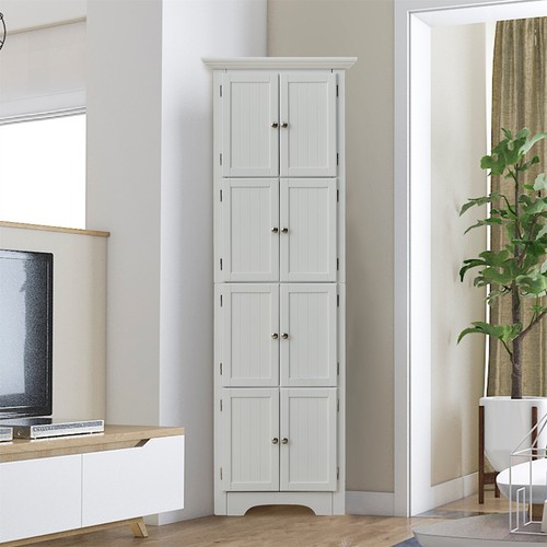 Tall Storage Cabinet Pantry Cupboard Free Standing with Doors and 4 Shelves - Picture 14 of 23