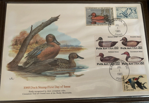 US Fleetwood FDC #RW52 Cinnamon Teal Duck - large envelope by Don Blake - Picture 3 of 5