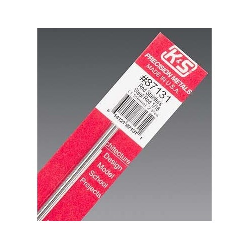 KS87131 Round Stainless Steel Rod: 1/16" OD x 12" Long (2pcs) - Bild 1 von 2