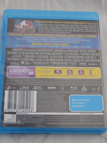 Ghostbusters Answer The Call 2016 Blu-Ray + Bonus Disc Like New - Picture 2 of 2