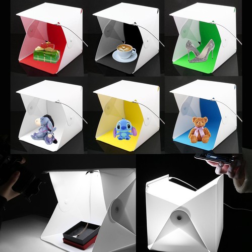 Portable Photo Studio Light Box Photography LED Mini Light Tent or Backdrop UK - Picture 18 of 44