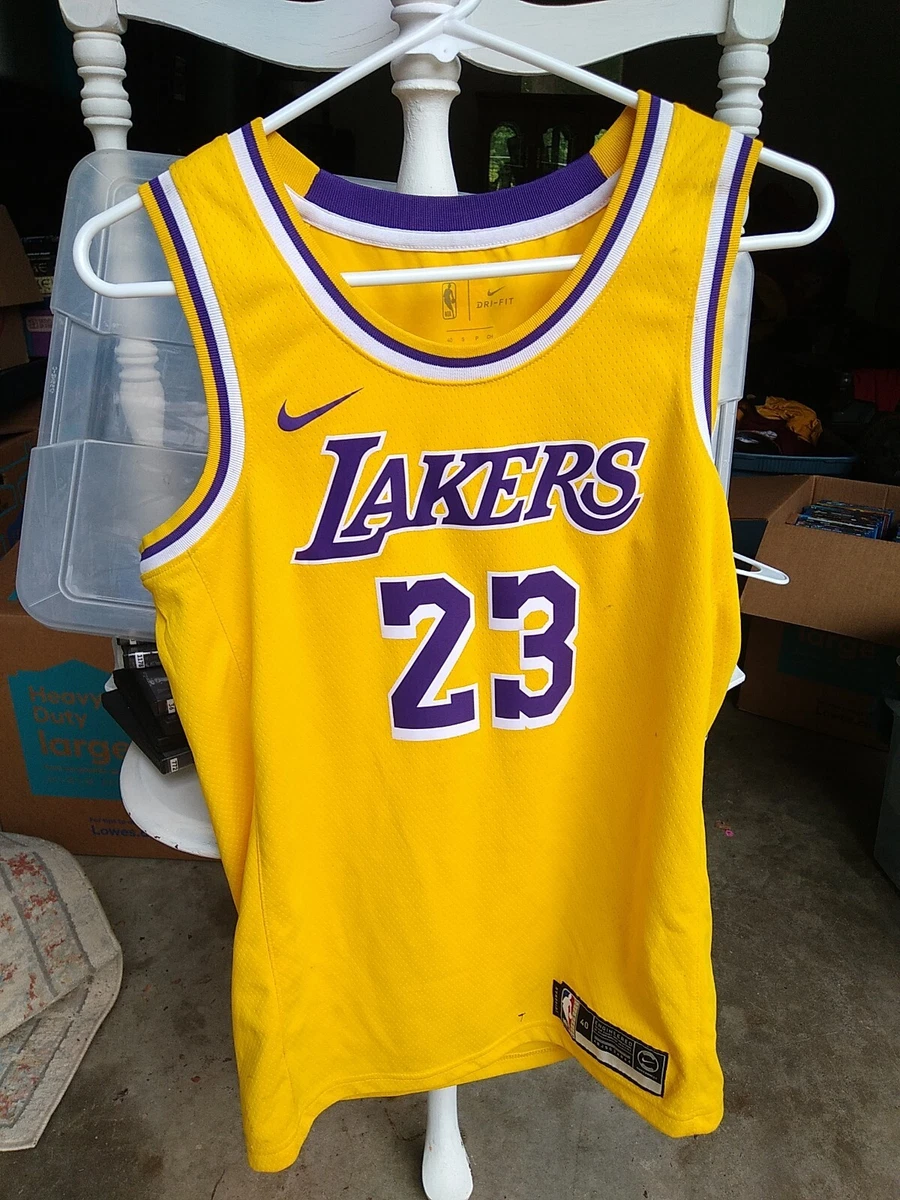 Lebron James Lakers Nike NBA #23 Jersey Swingman Yellow S Small 40 Authentic