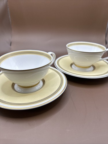 TWO SETS OF VILLEROY & BOCH VIVIAN GOLD RIM CUP AND SAUCER 4 PIECES EXCELLENT - Picture 7 of 7
