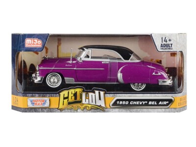 モーターマックス　1950 シボレー・ベルエア・ローライダー (パープル) モーターマックス 1950 シボレー・ベルエア・ローライダー