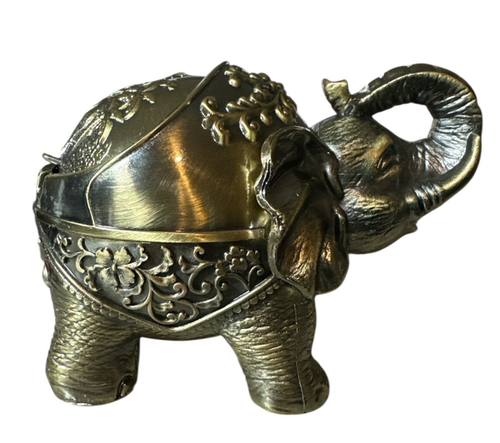 Metal Elephant Ashtray with Lid Windproof Ashtray Art Deco 3D Detailed 6x5x3.5
