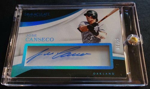 2017 JOSE CANSECO PANINI IMMACULATE COLLECTION AUTO #IA-JC ATHLETICS 08/25 (925) - Picture 1 of 2
